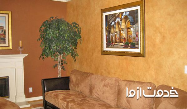 نمونه نقاشی با طرح چرم روی دیوار